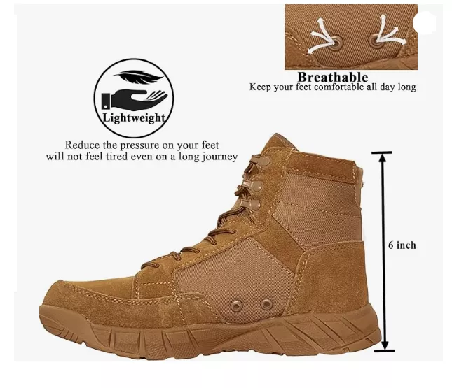 Botas tácticas Lahors ligeras color Coyote 6 pulg.