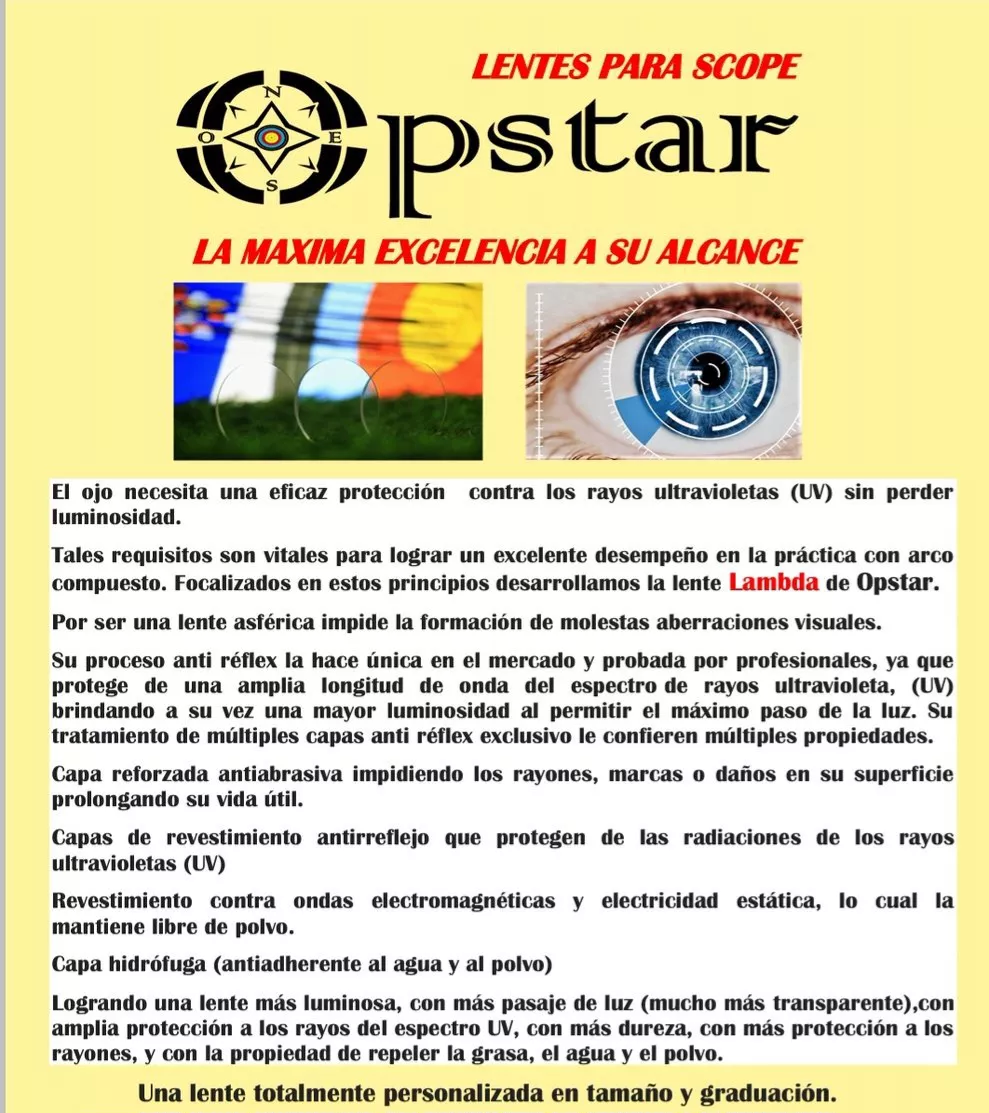 Lentes para scope a medida, OPSTAR